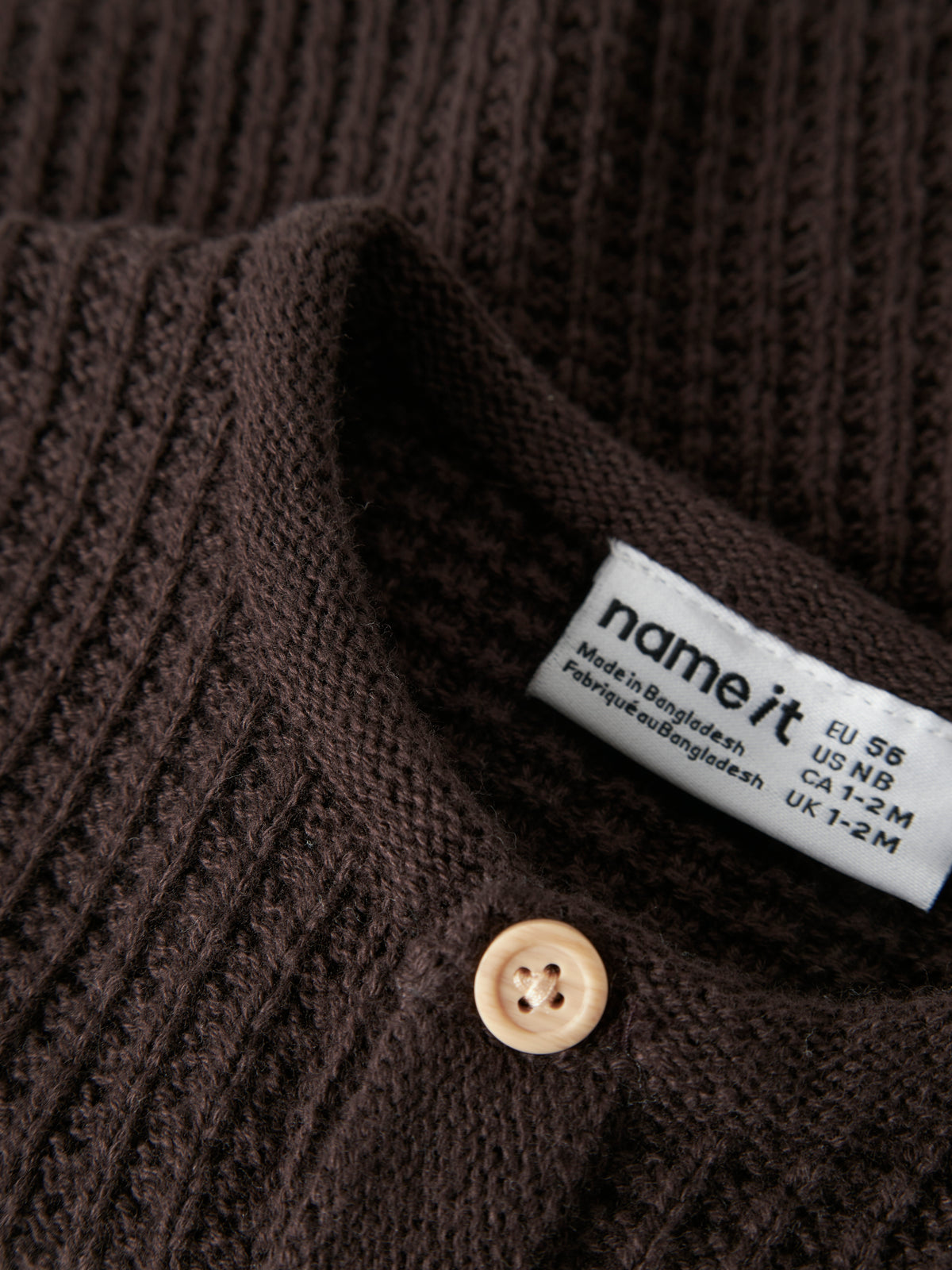 Name It Olivar - LS Knit Cardigan - Chocolate Plum