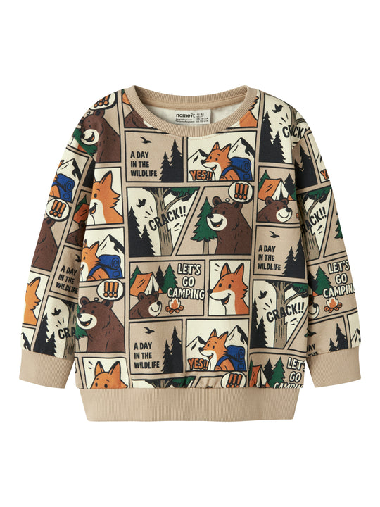 Name It Oswaldy - LS  Sweat - Sesame