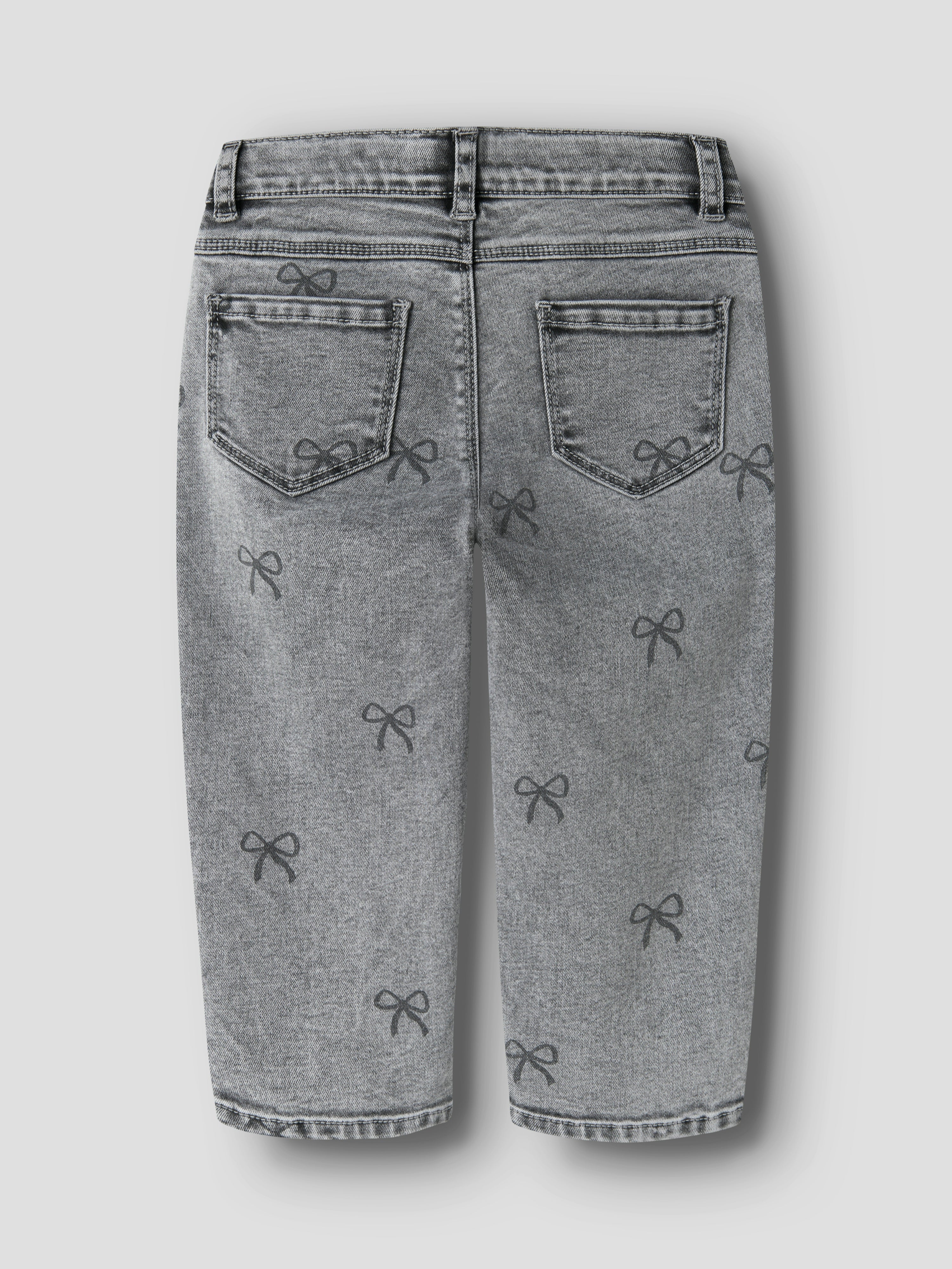 Name It Bella - Mom Shaped Jeans NOOS - Light Grey Denim/Bow