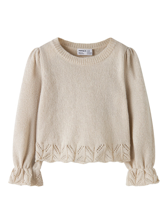 Name It Ruel - LS Knit - Peyote Melange / Silver Lurex