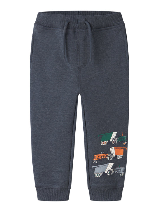 Name It - Vimo NREG AOP Swe Pant BRU - Ombre Blue / Tractors