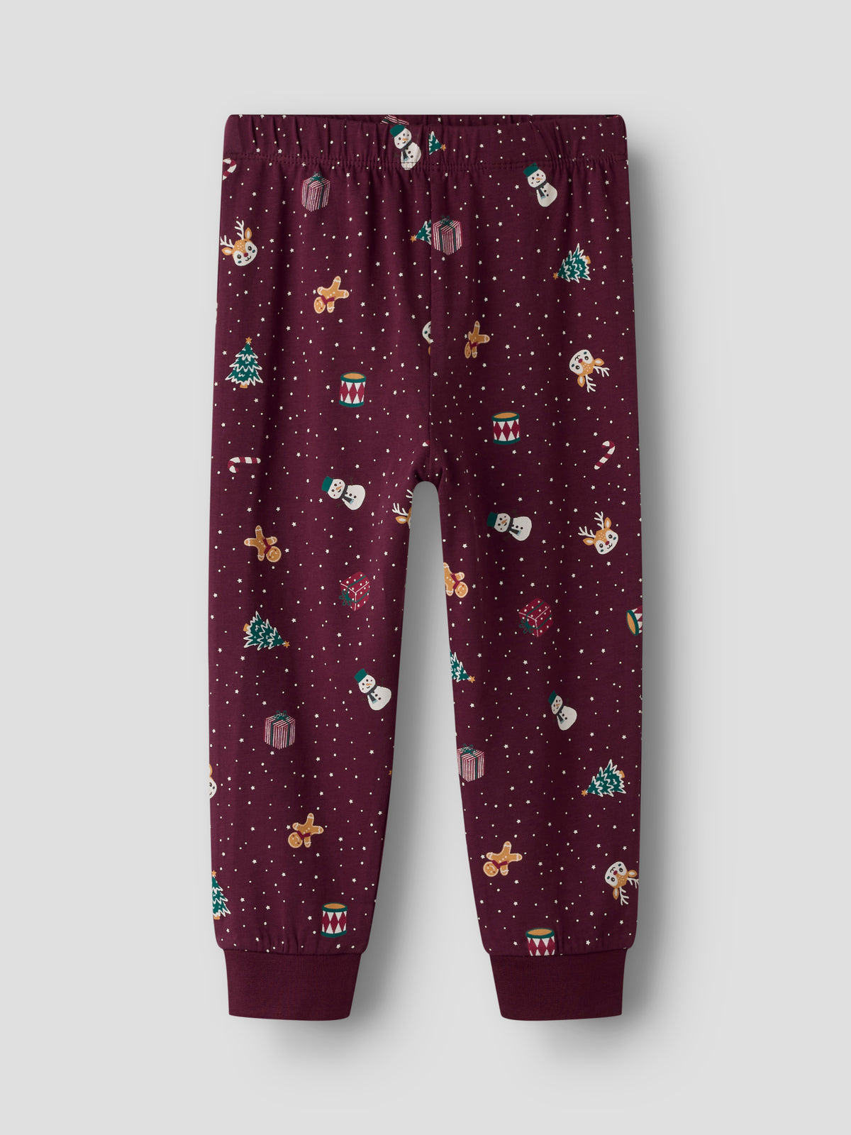 Name It Vismas - LS Nightset - Burgundy / Christmas