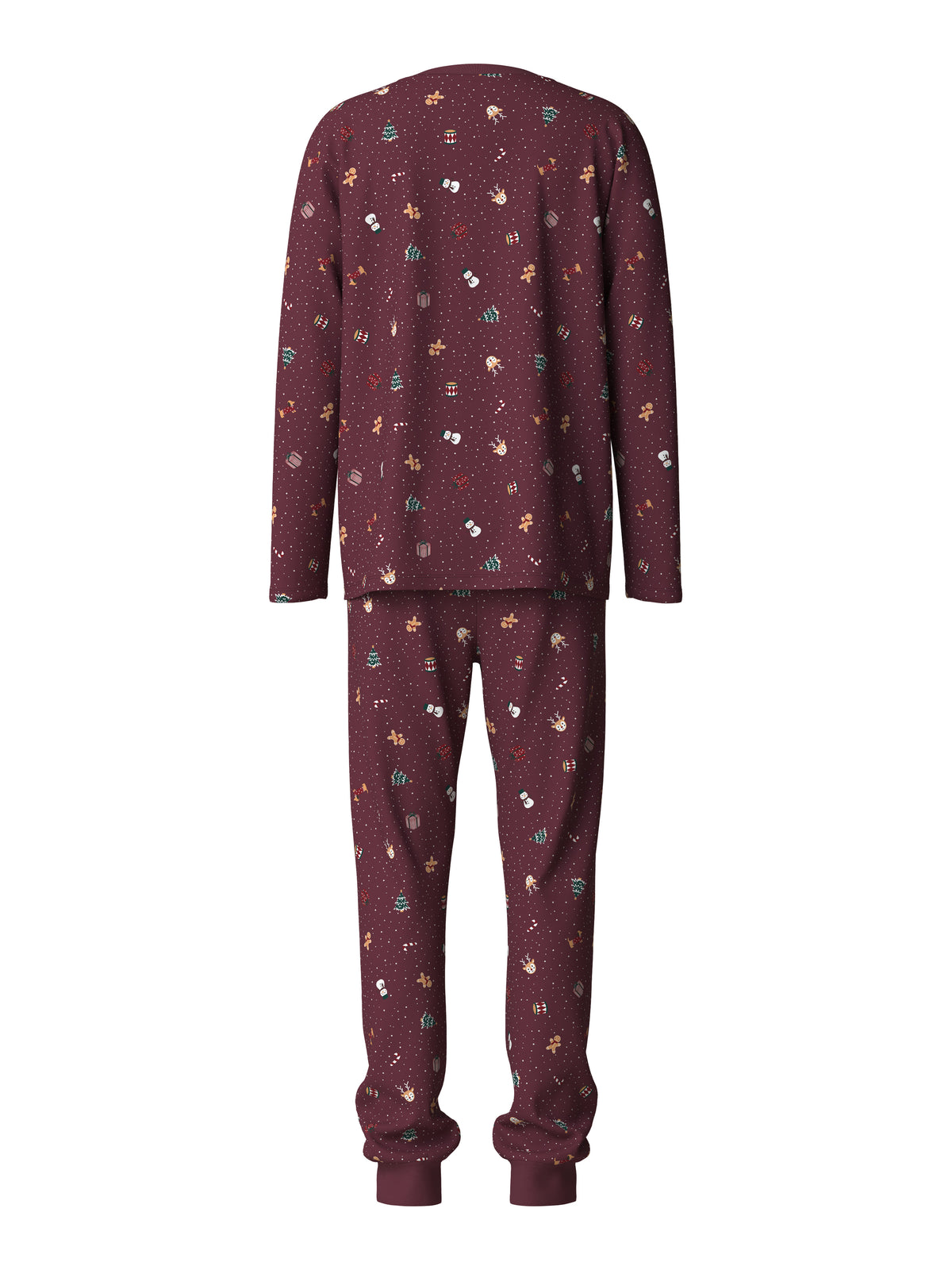 Name It Vismas - LS Nightset - Burgundy / Christmas