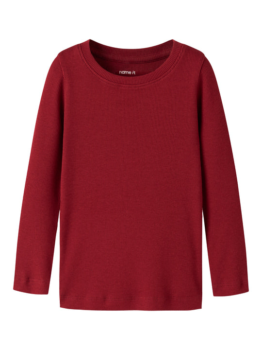 Name It Kab - LS Top - Red Dahlia