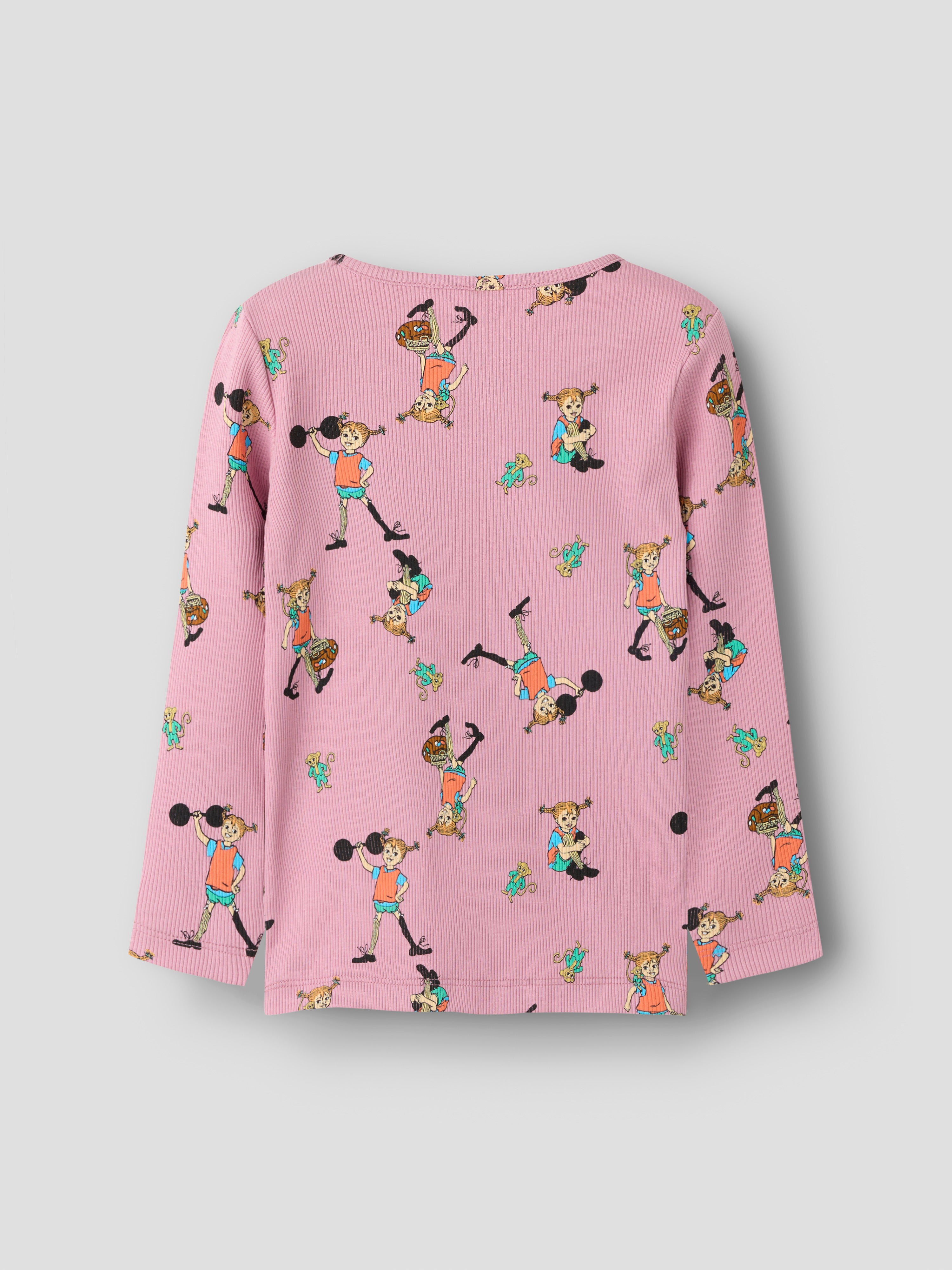 Name It Ara - Pippi LS Slim Top Sky - Lilas