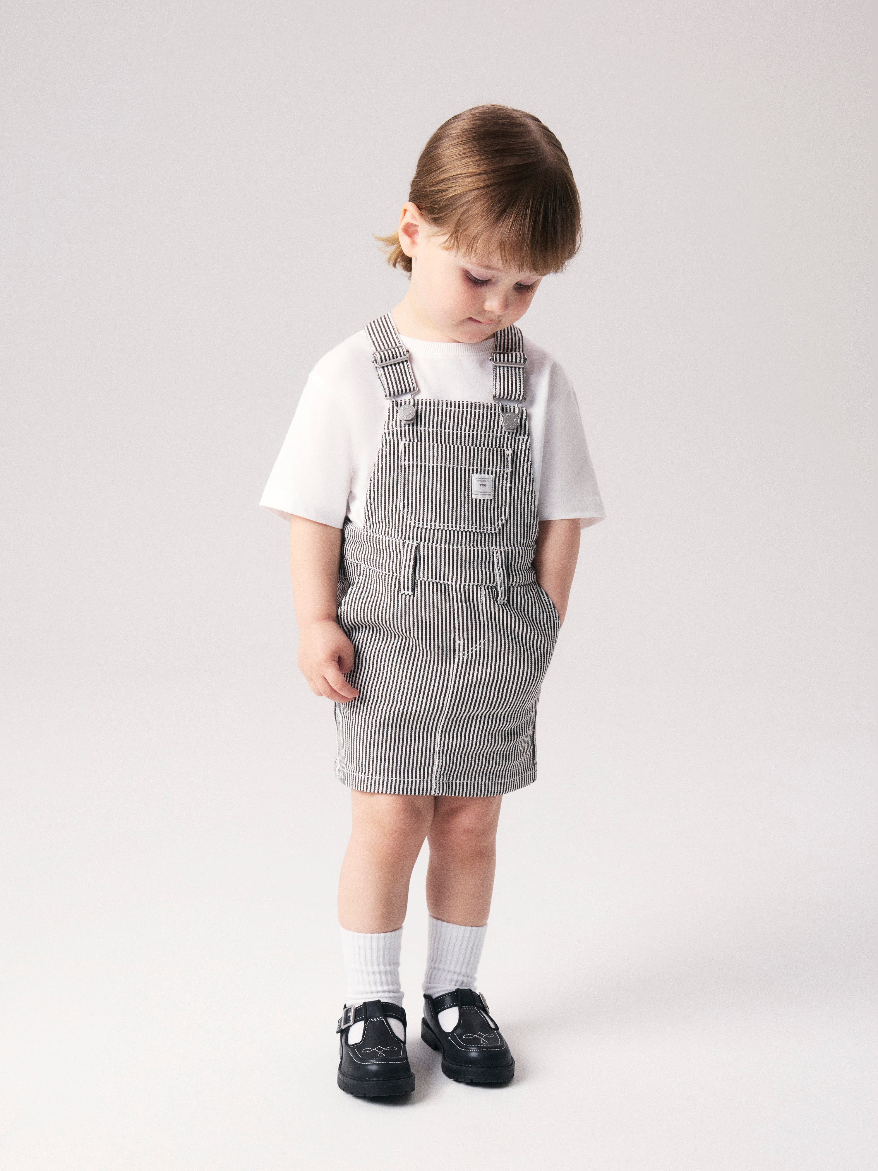Name It Nola - Loose Stripe Spencer Dress - White/Delicioso