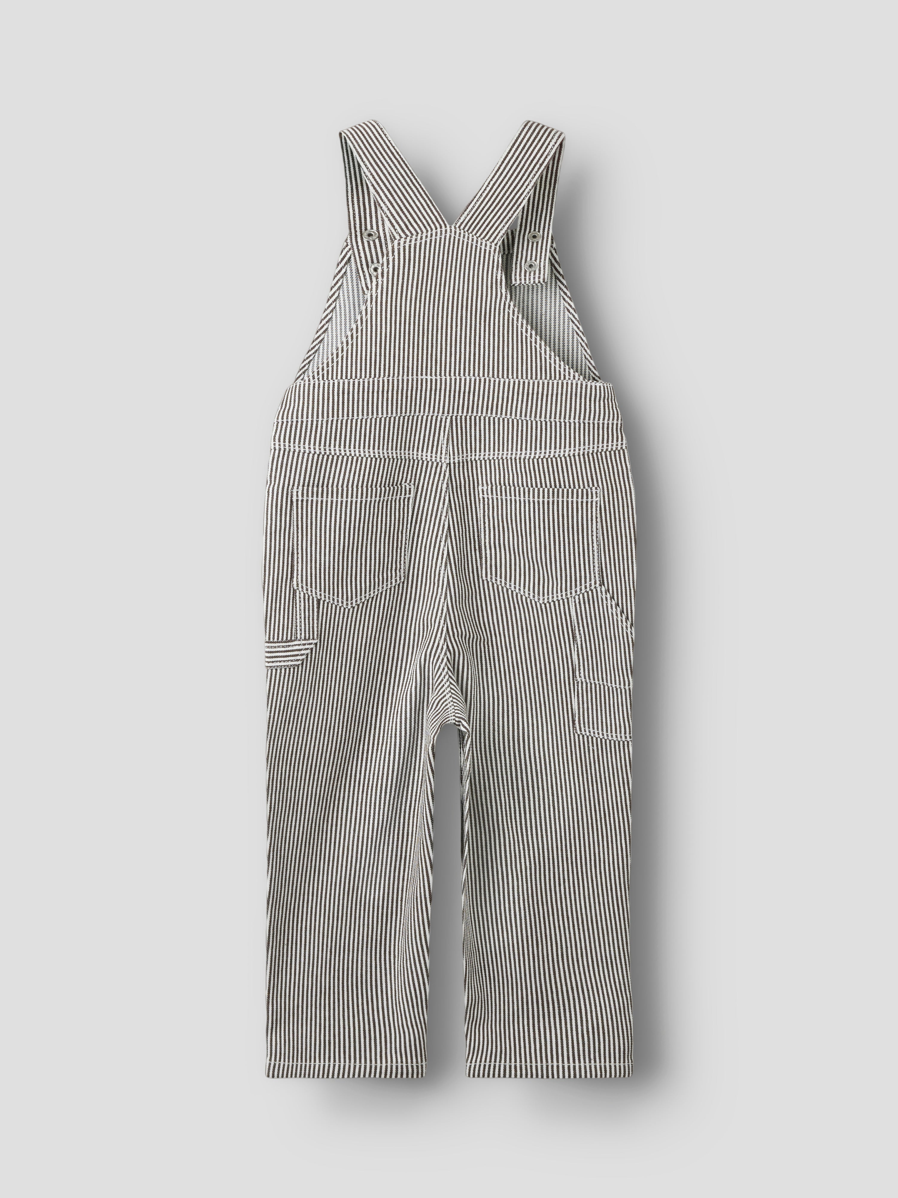 Name It Nola - Loose Stripe Overall - White/Delicioso