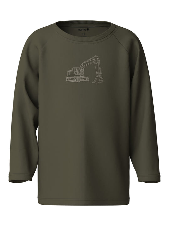 Name It Vaglan - LS Top - Olive Night / Excavator