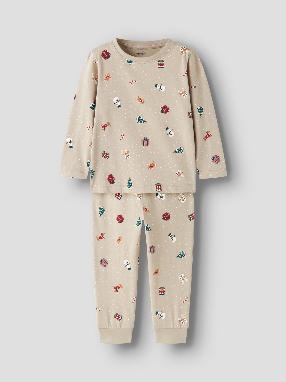 Name It Vismas - LS Nightset - Pure Cashmere / Christmas
