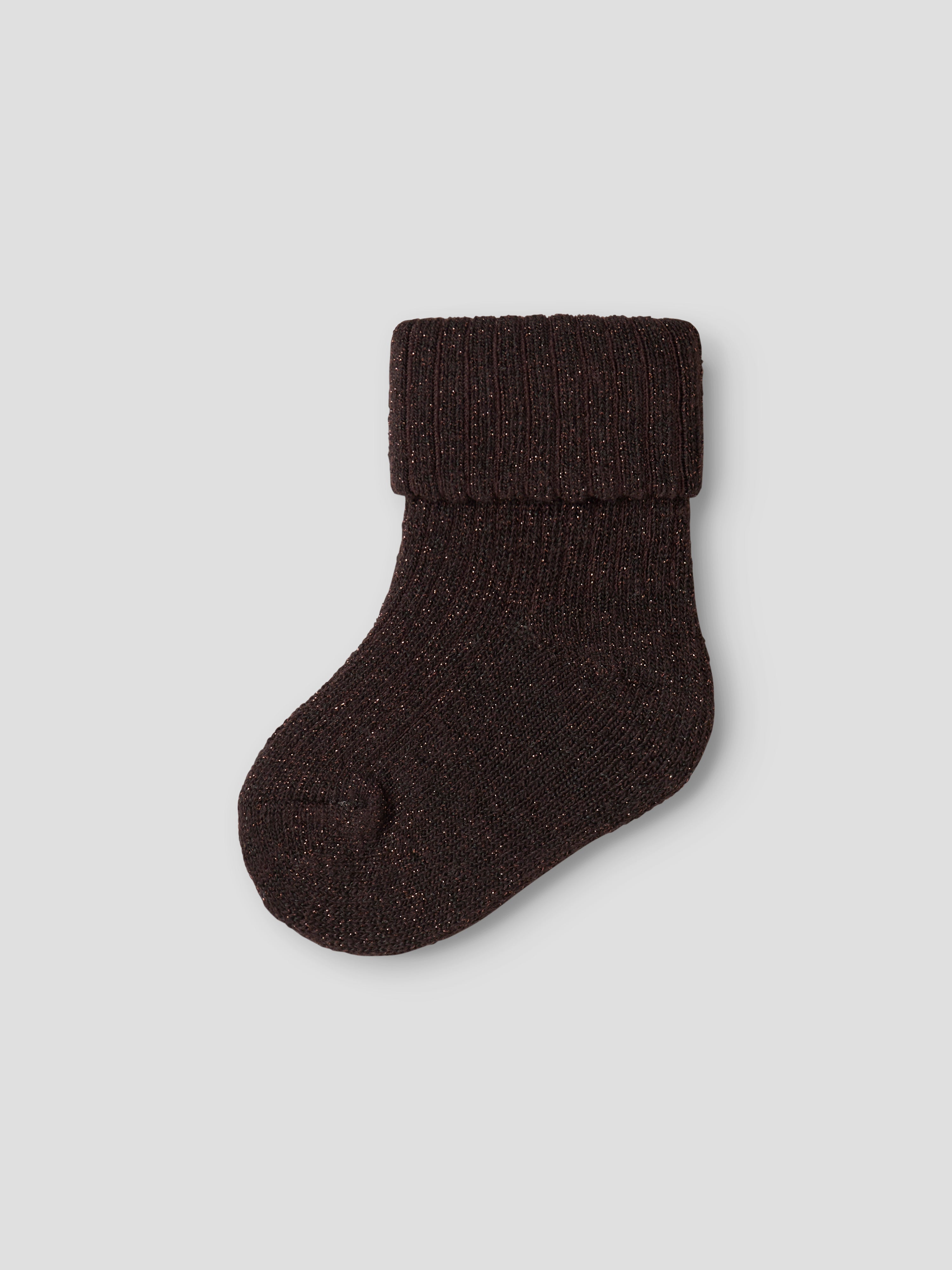 Name It - Nobba Glitter Sock - Chocolate Plum