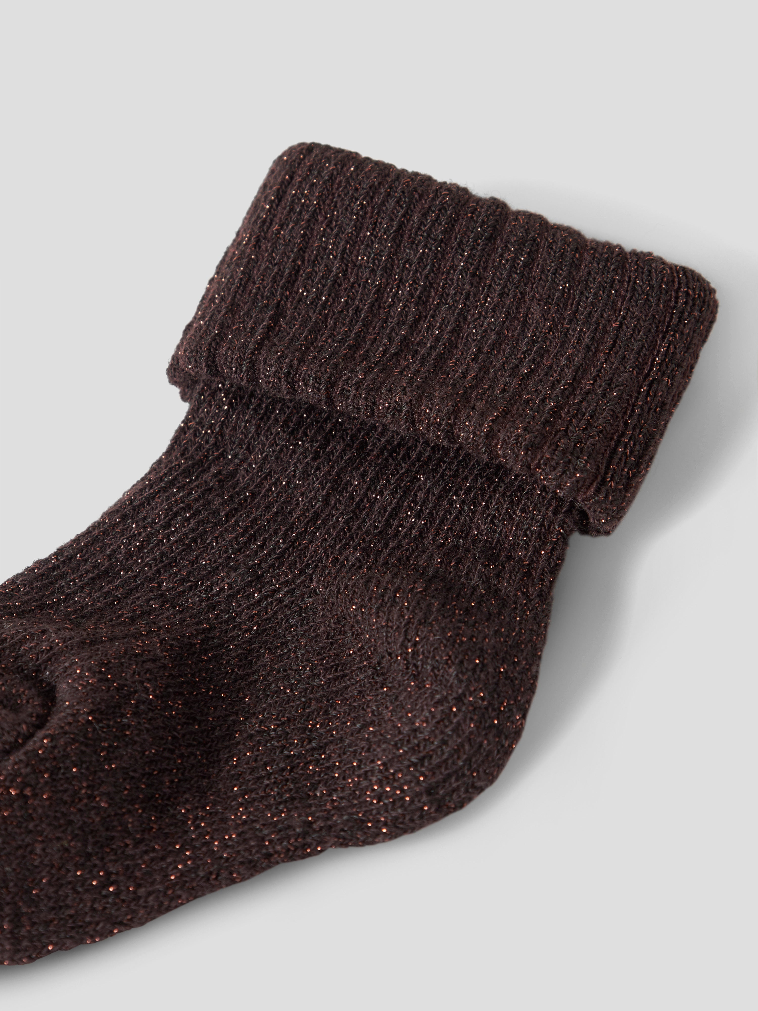 Name It - Nobba Glitter Sock - Chocolate Plum