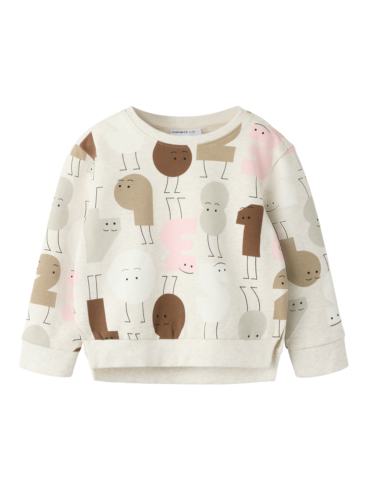 Name It Olydia - LS Sweat - Peyote Melange