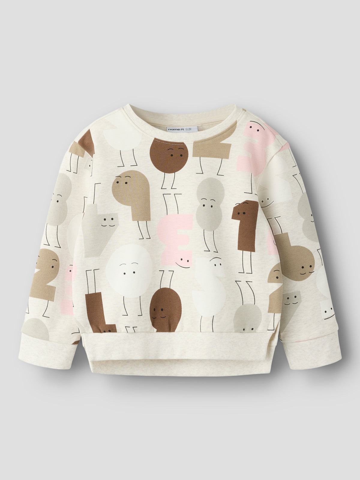 Name It Olydia - LS Sweat - Peyote Melange