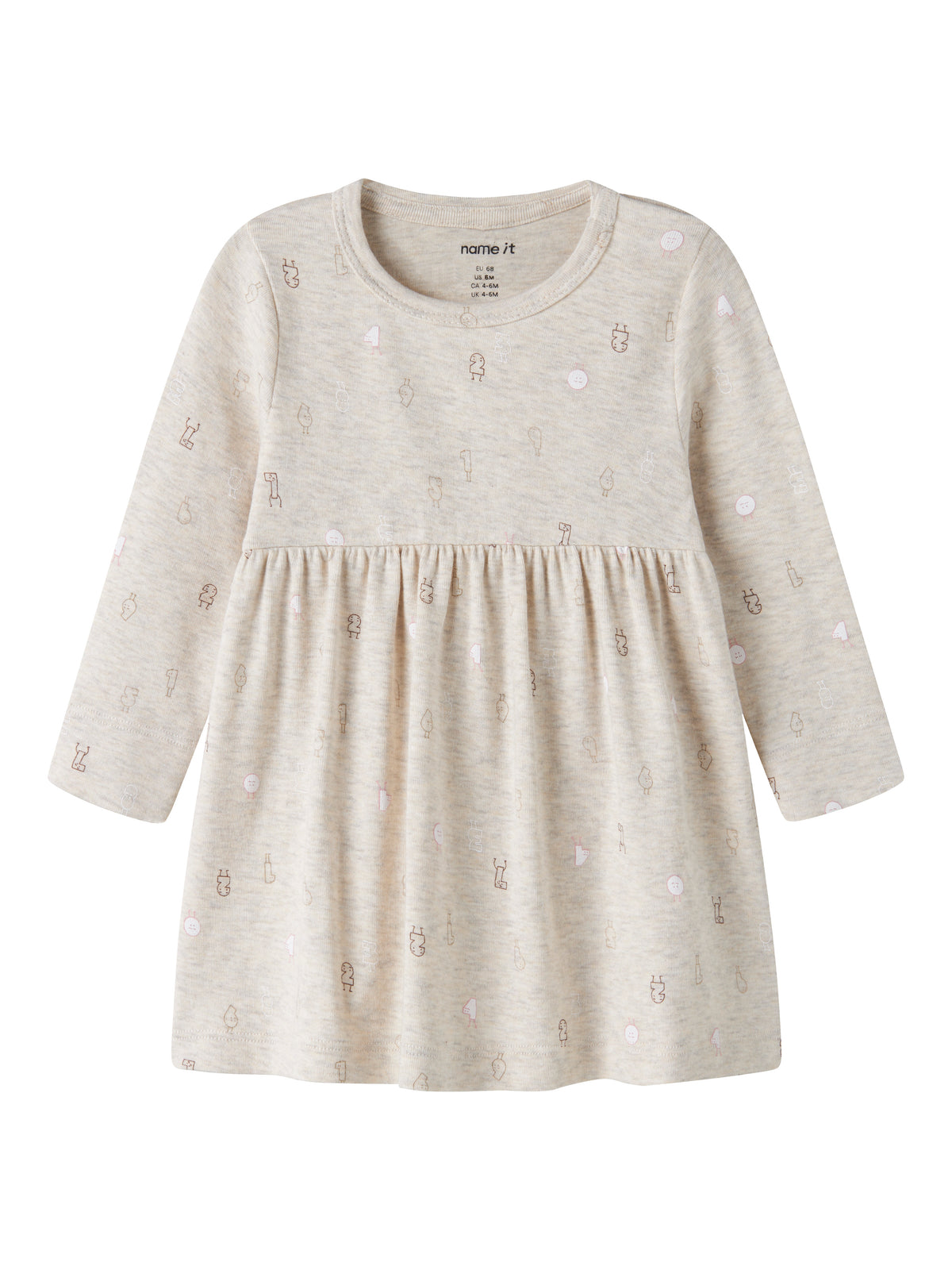 Name It Lydianna - LS Dress - Peyote Melange