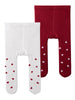 Name It Vichristmas - Julestrømpebukser, 2-pak - Bright White / Red Dahlia