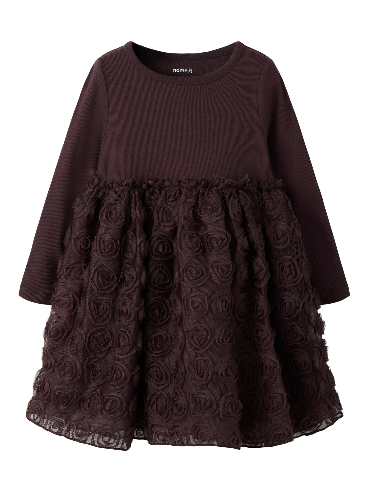 Name It Sykia - Tulle LS Dress - Catawba Grape