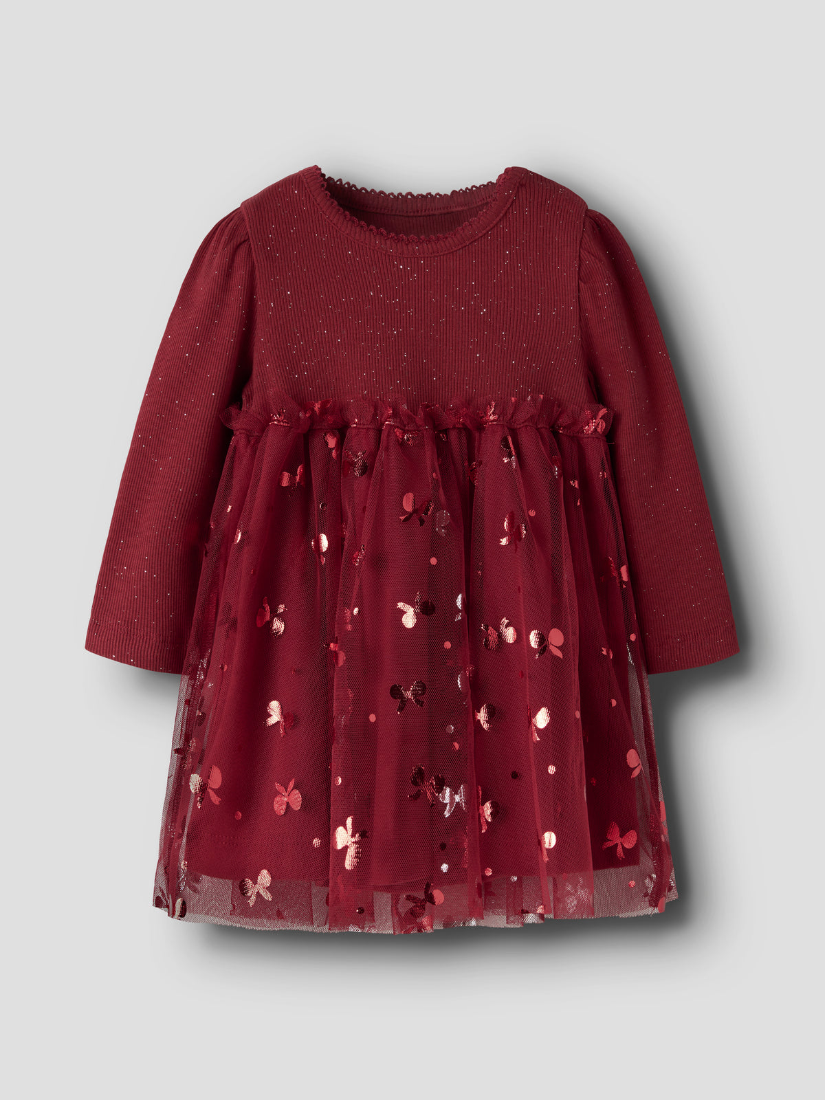 Name It Rosally - LS Dress - Red Dahlia