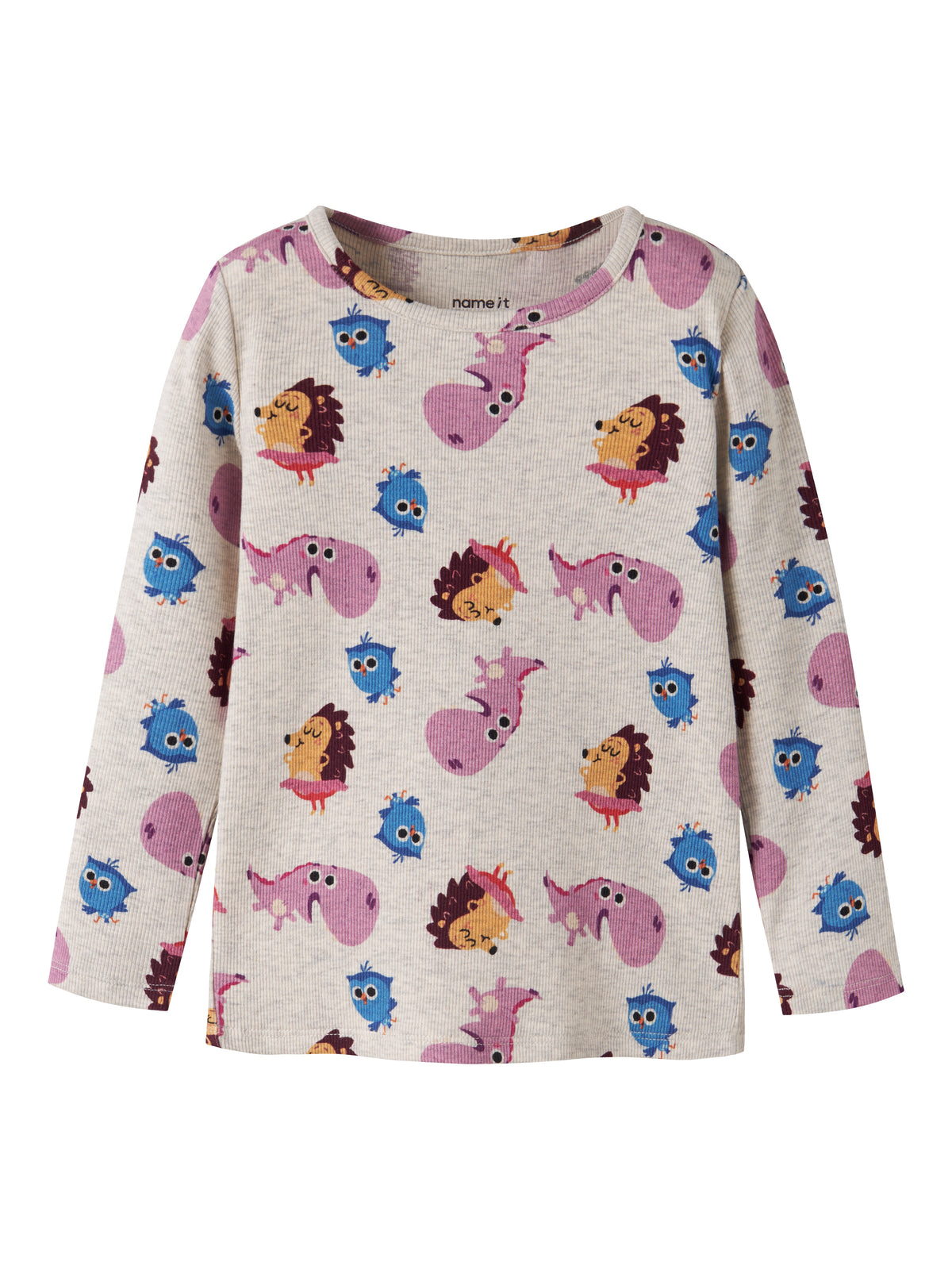 Name It Besa - Børste LS Slim Top DR - Peyote Melange