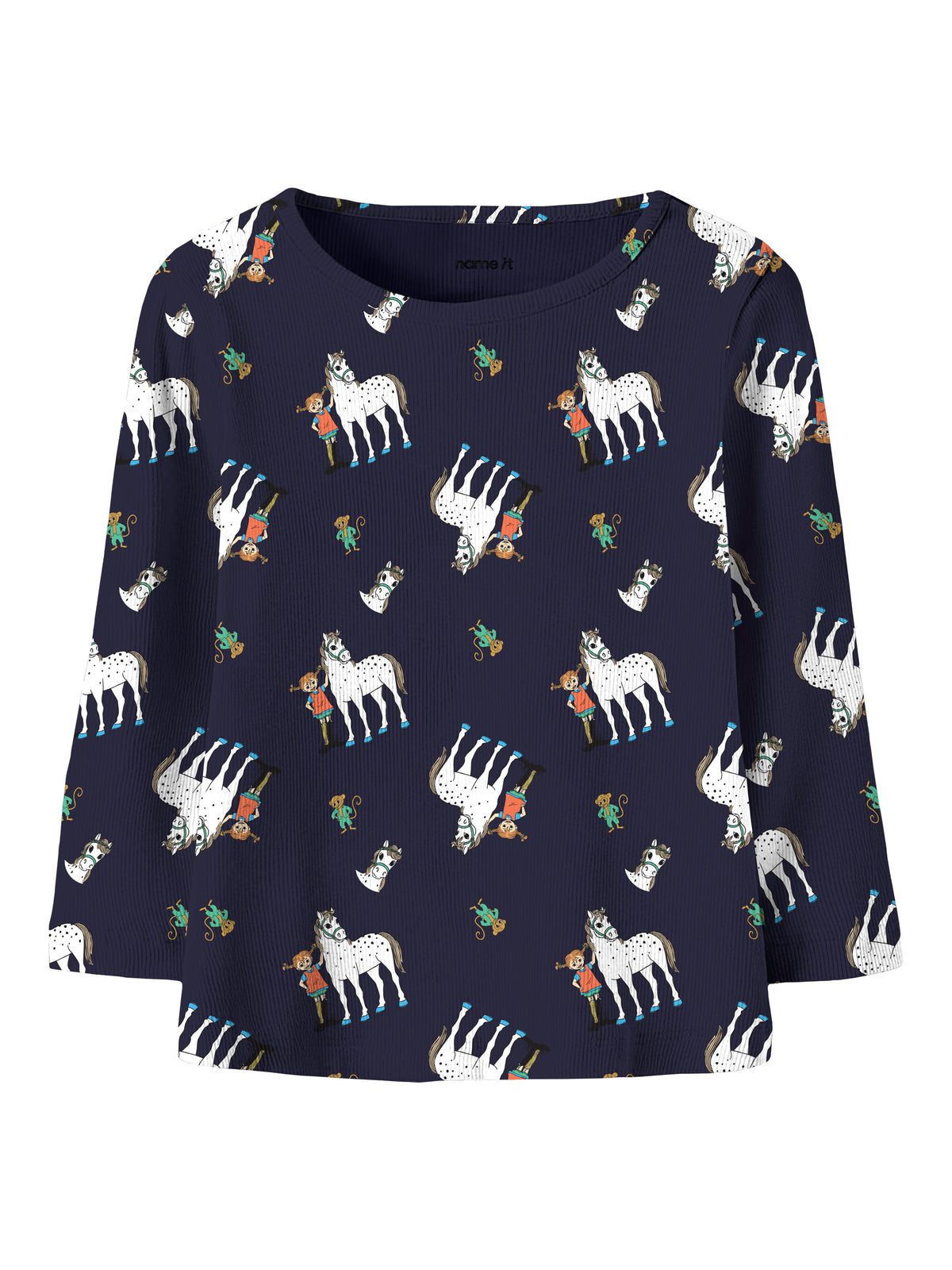 Name It Okka - Pippi LS Slim Top - Evening Blue