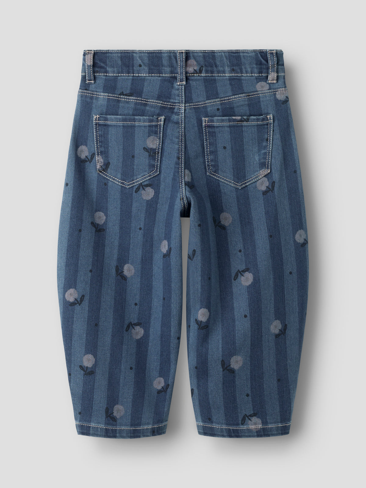 Name It Bella - Barrel Jeans 6699 - Medium Blue Denim / Flowers
