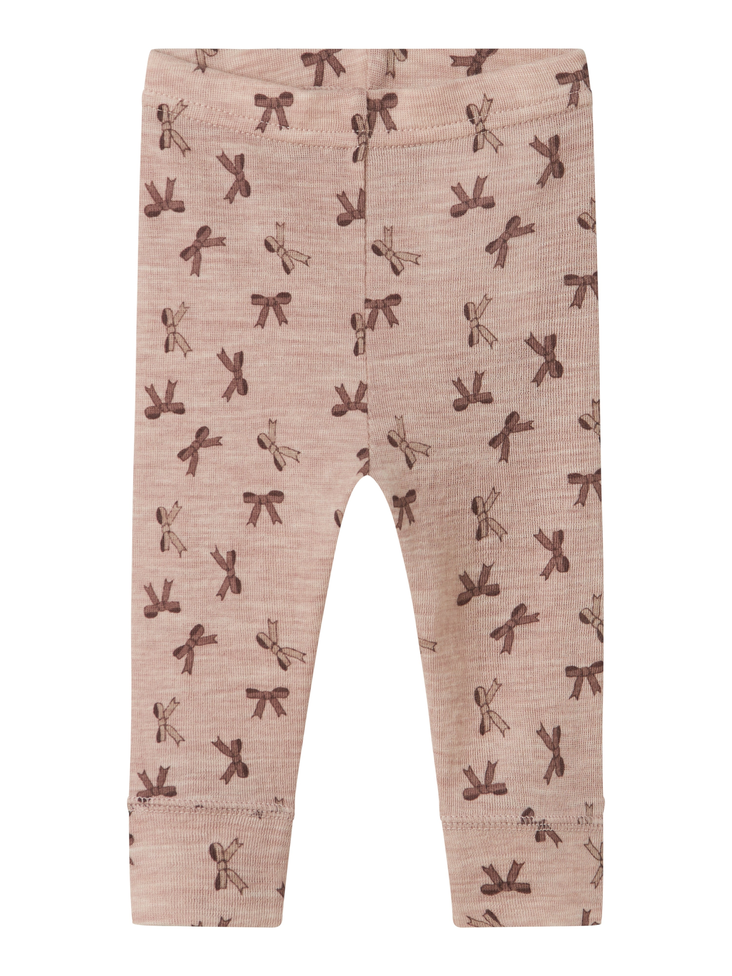 Name It Wang Wool Rib Leggings - Shadow Gray/Bow