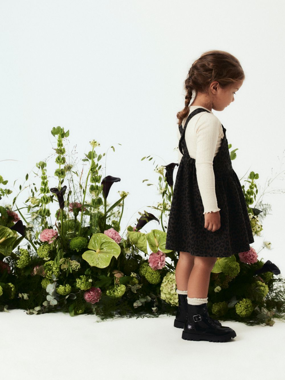 Name It Lela Leo Twill Dress - Mockingbird