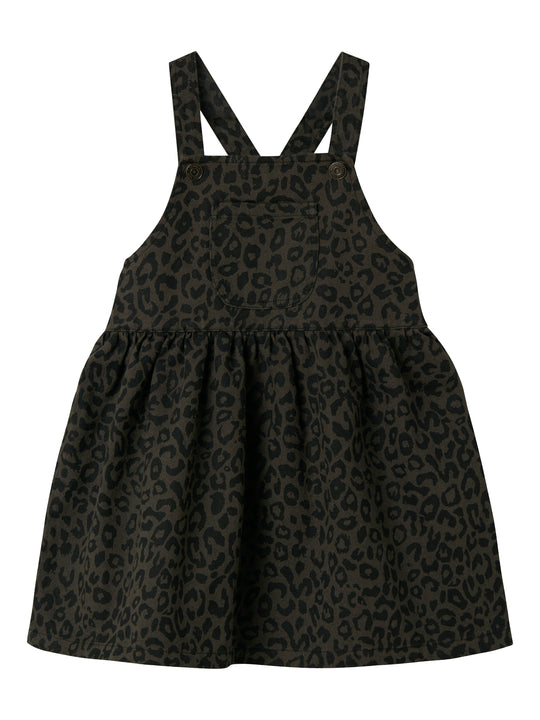 Name It Lela Leo Twill Dress - Mockingbird