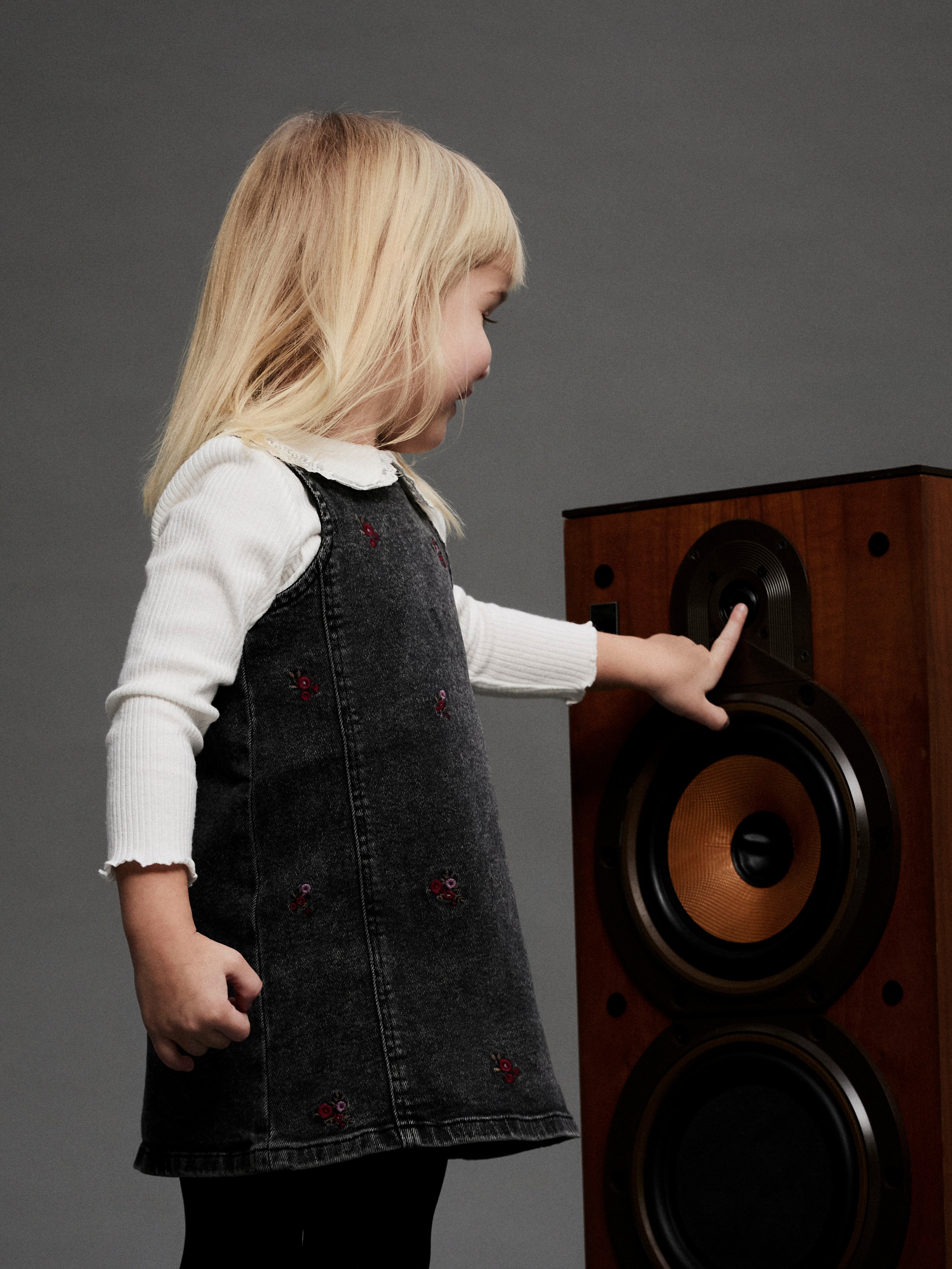 Name It Brynn Denim Spencer - Medium Grey Denim/Flower