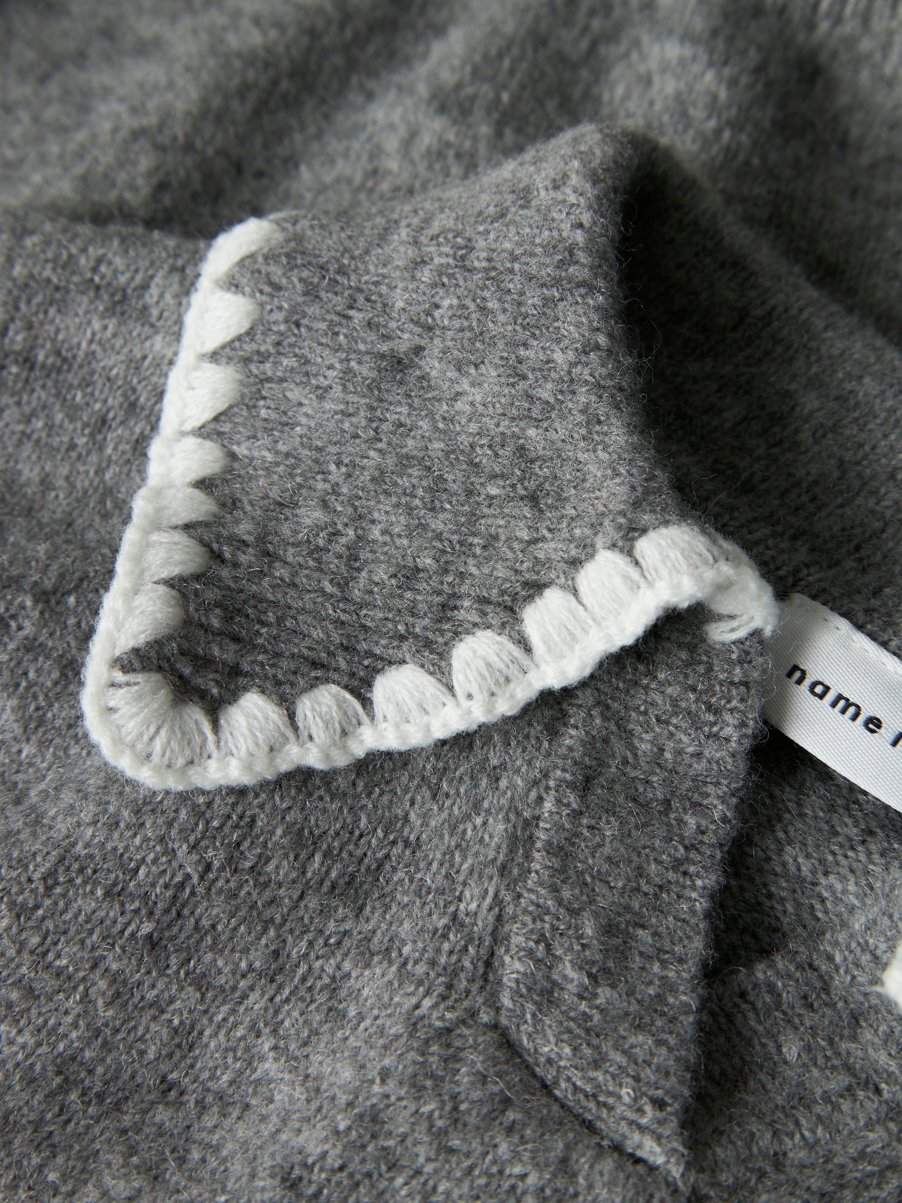 Name It Rikasa LS Knit Polo - Grey Melange