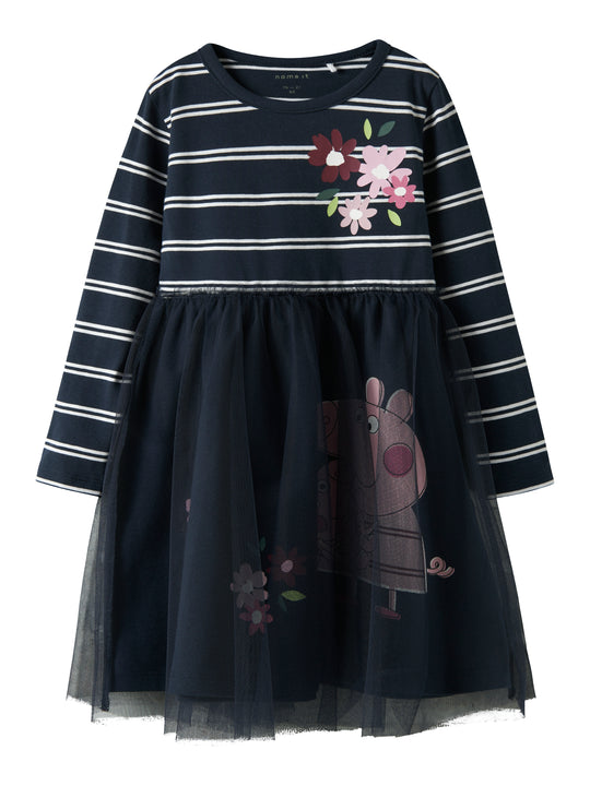 Name It Orini Gurli Gris Tulle Dress - Navy Blazer