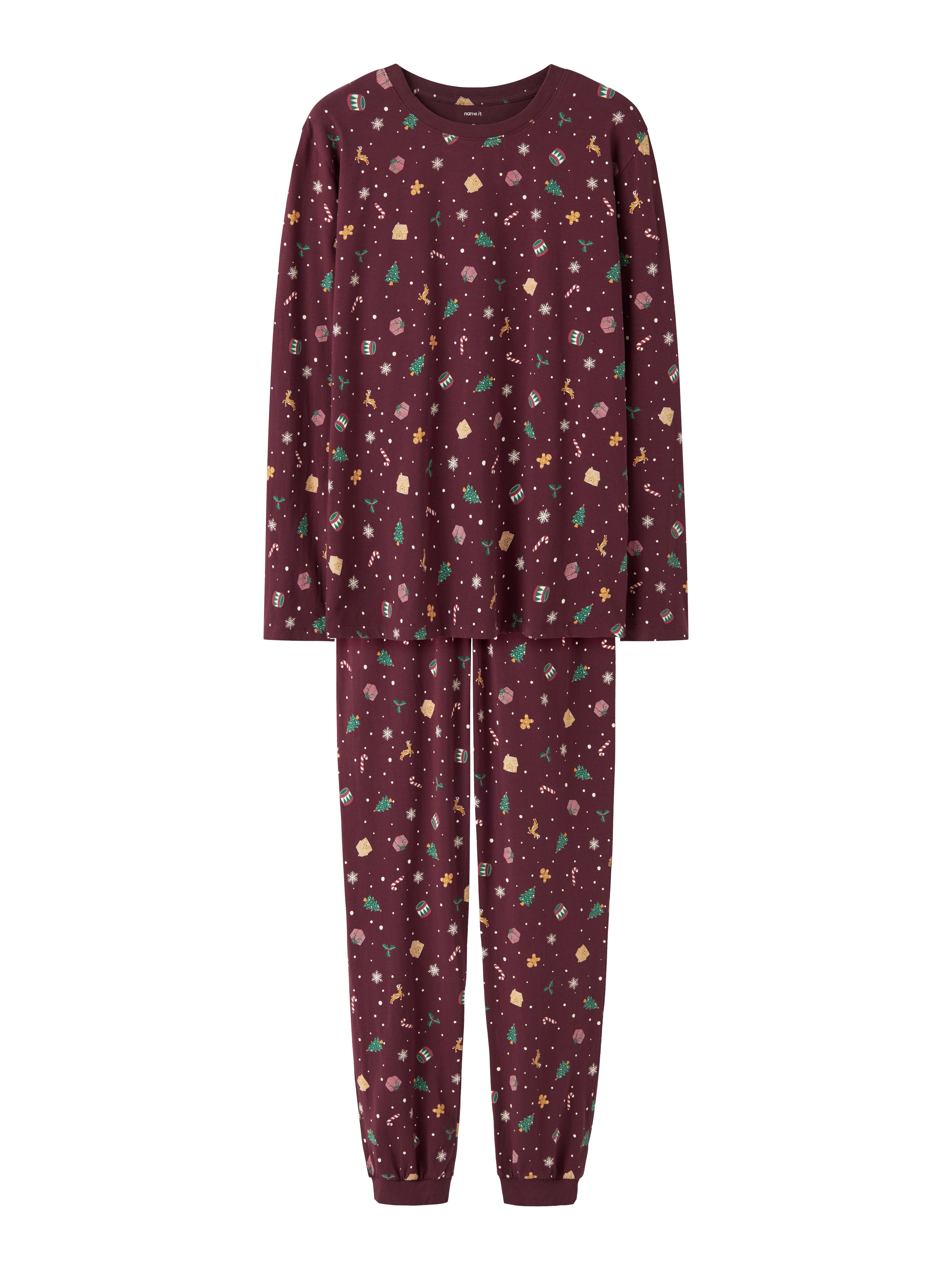 Name It Vismas Natsæt - Burgundy/Xmas