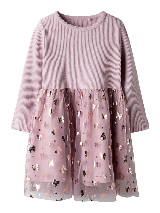 Name It Rosally LS Dress - Keepsake Lilac