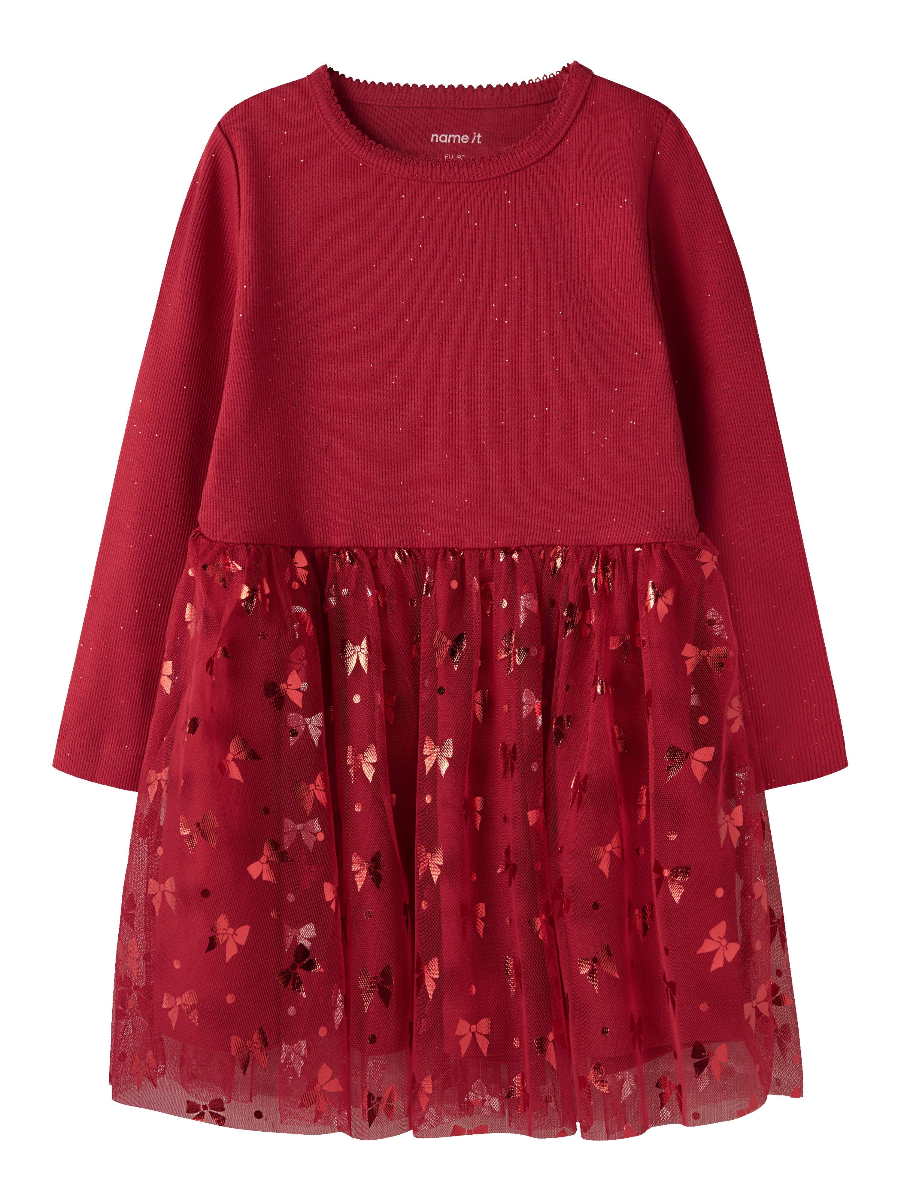 Name It Rosally LS Dress - Jester Red