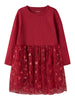 Name It Rosally LS Dress - Jester Red