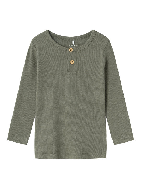 Name It Kab - Ls Shirt Noos - Dusty Olive Melange