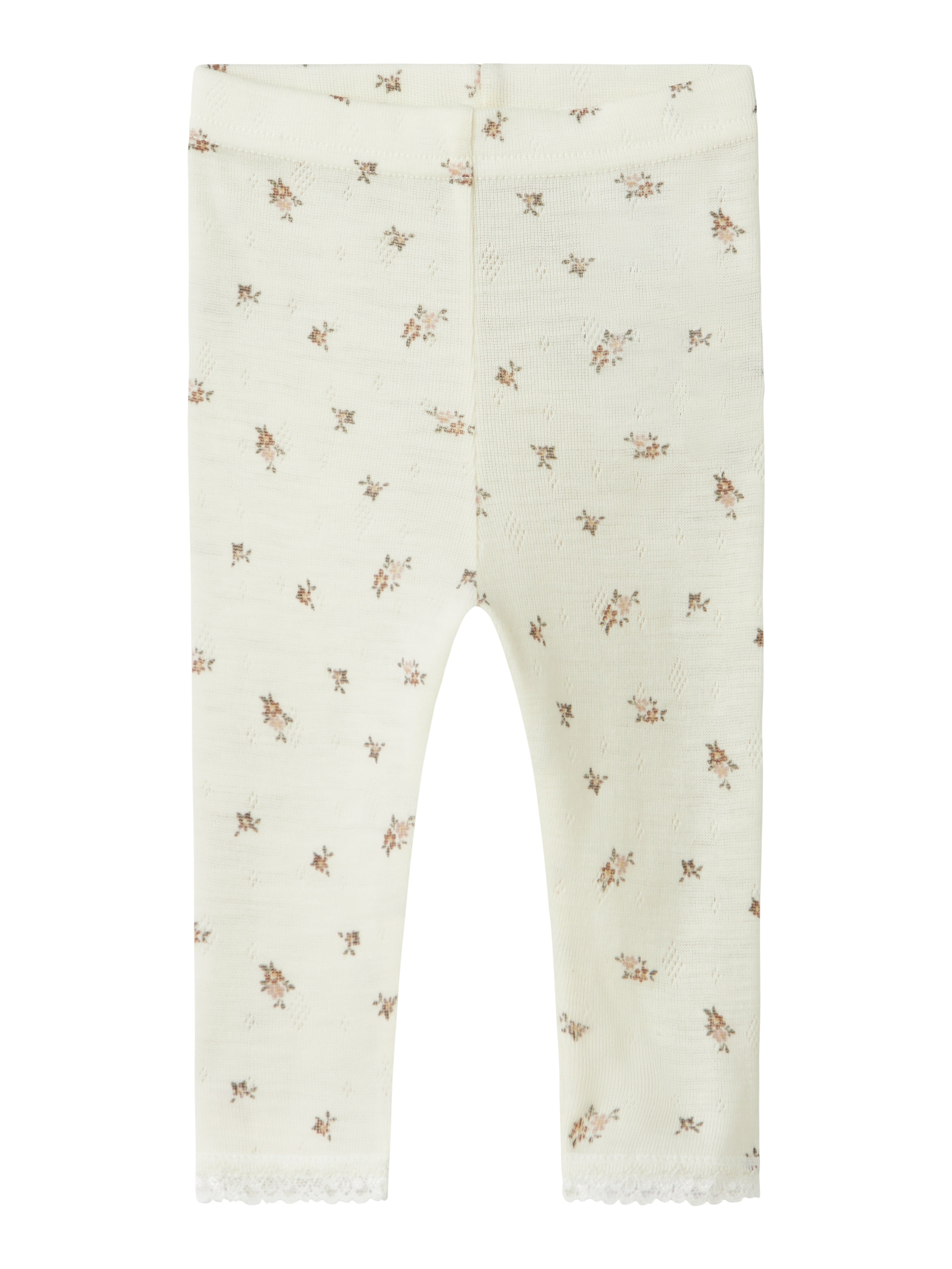 Name It Wang Wool Needle Leggings - Snow White/Flower