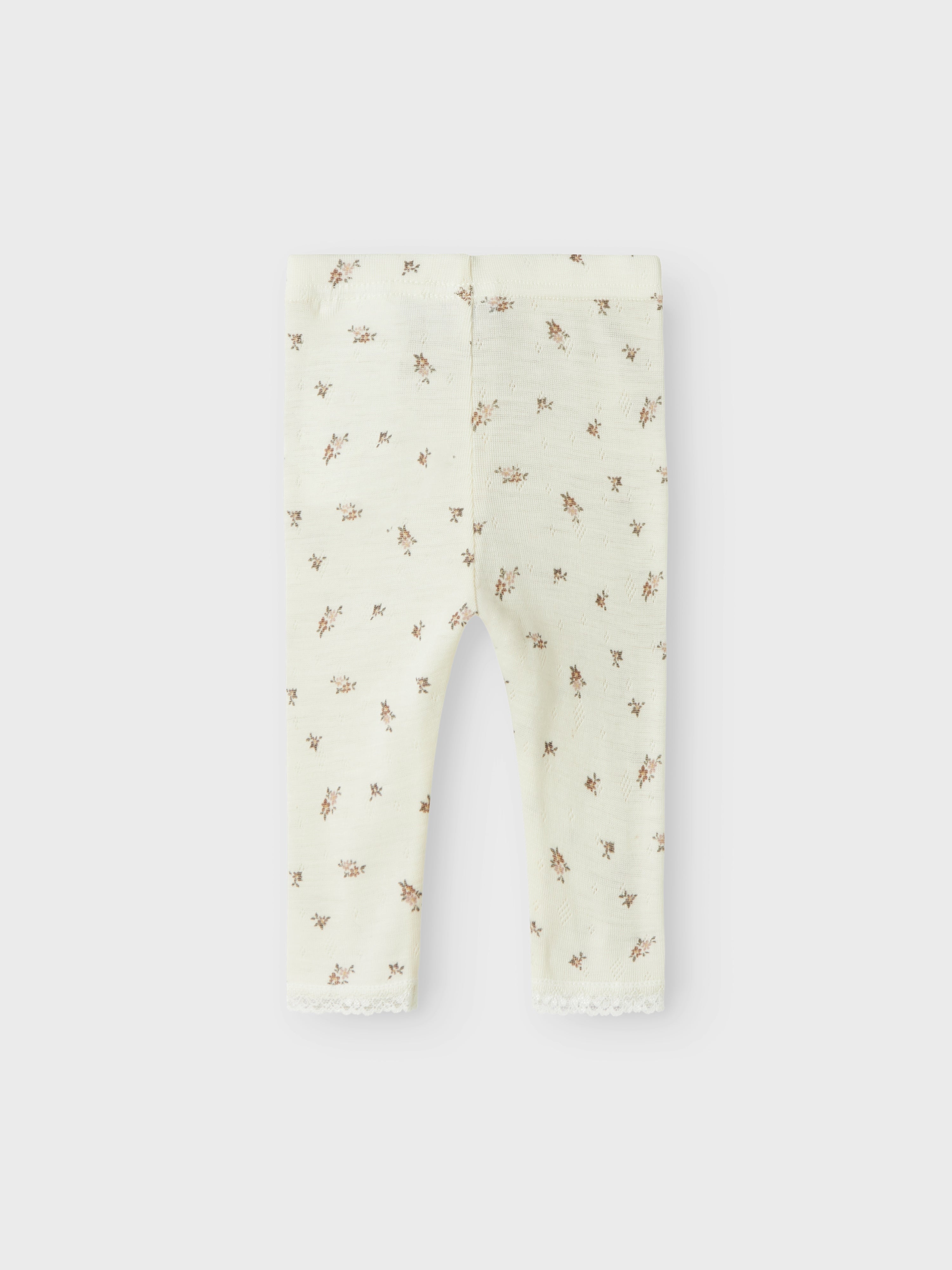 Name It Wang Wool Needle Leggings - Snow White/Flower