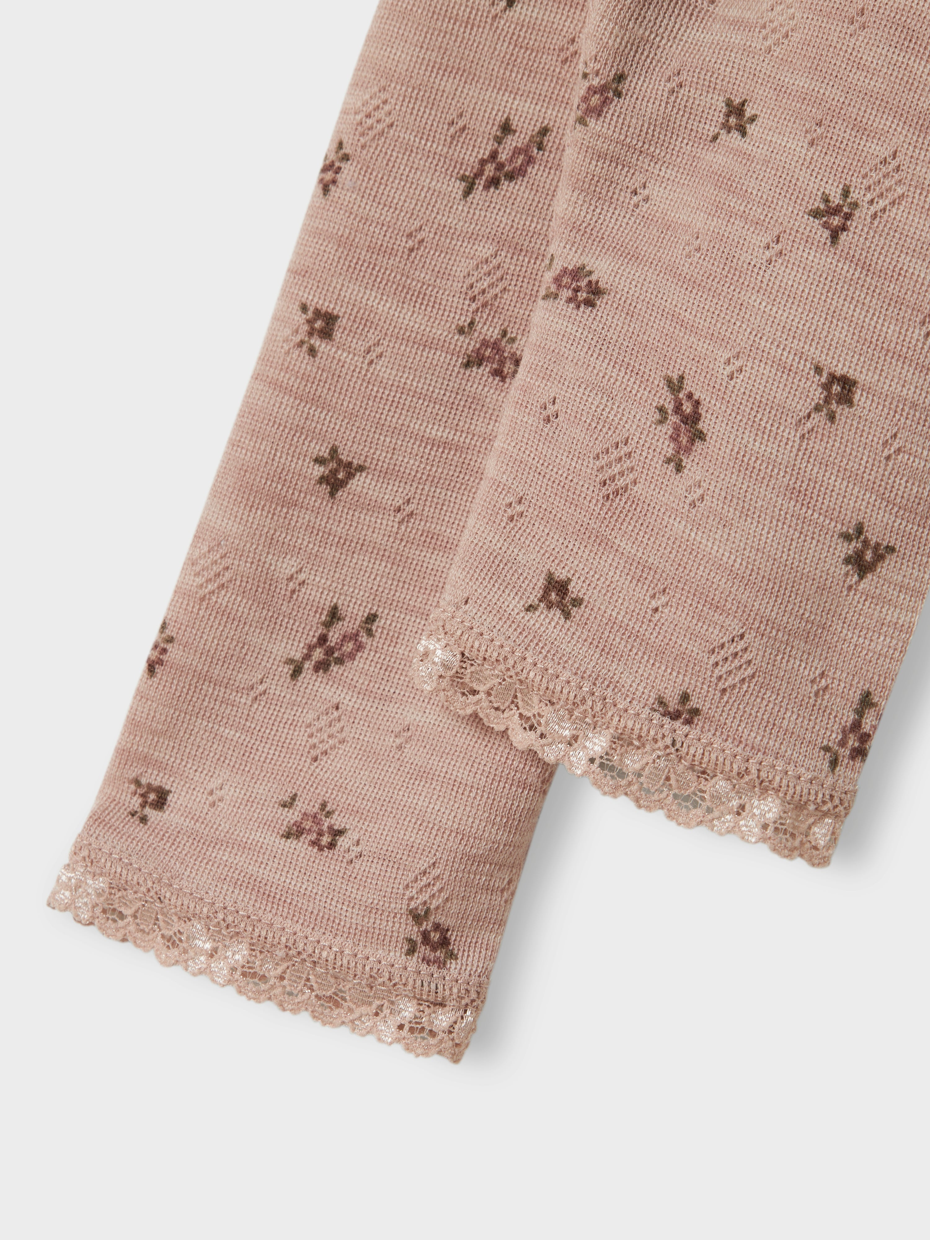 Name It Wang Wool Needle Leggings -  Shadow Gray/Flower