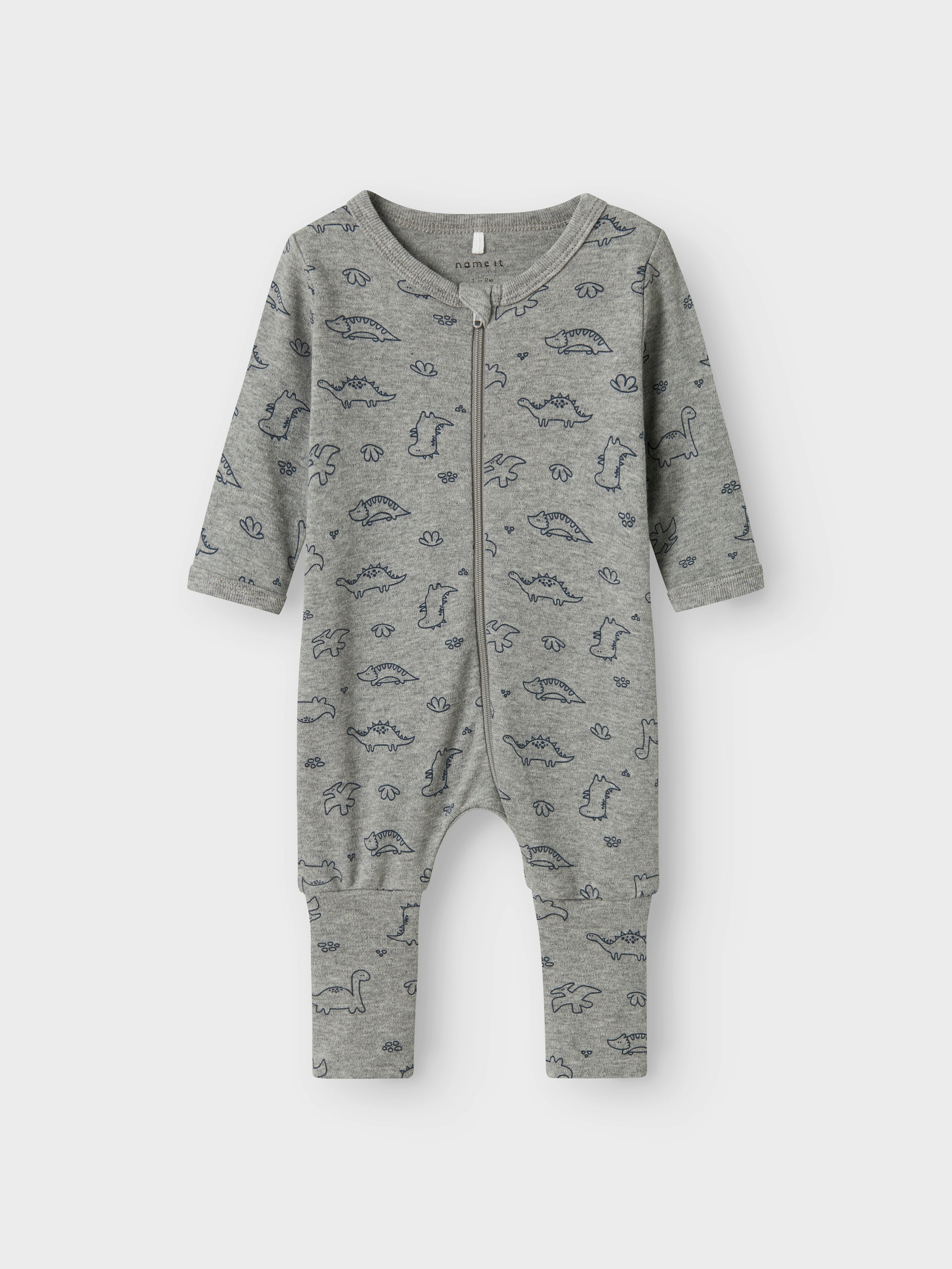 Name It Nightsuit 2 pak Dino - Grey Melange
