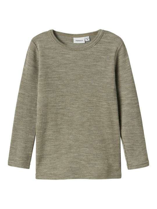 Name It Wax Wool Rib LS Top - Dried Sage