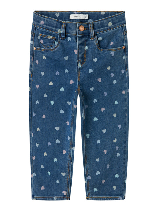 Name It Bella Mom Shaped Jeans NOOS - Denim Blue/Hearts