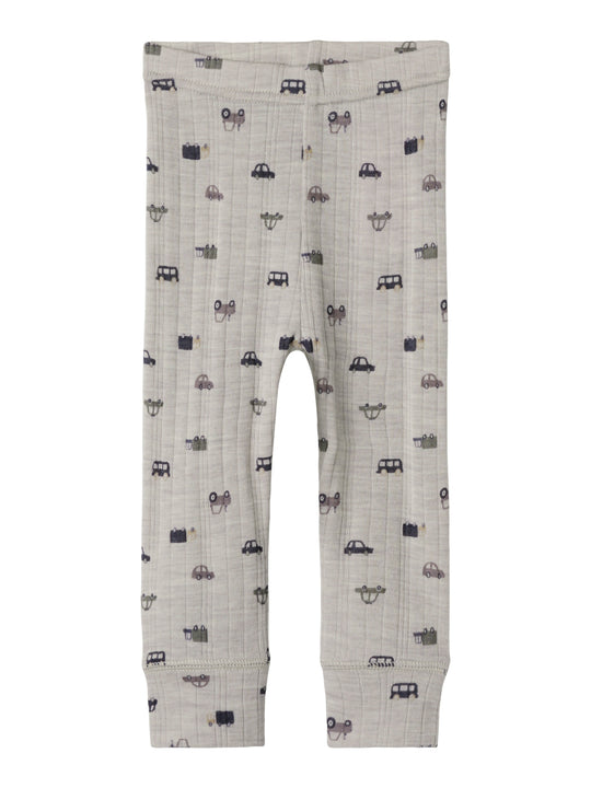 Name It Wang Wool Needle Longjohn - Nacreous Cloud/Small cars