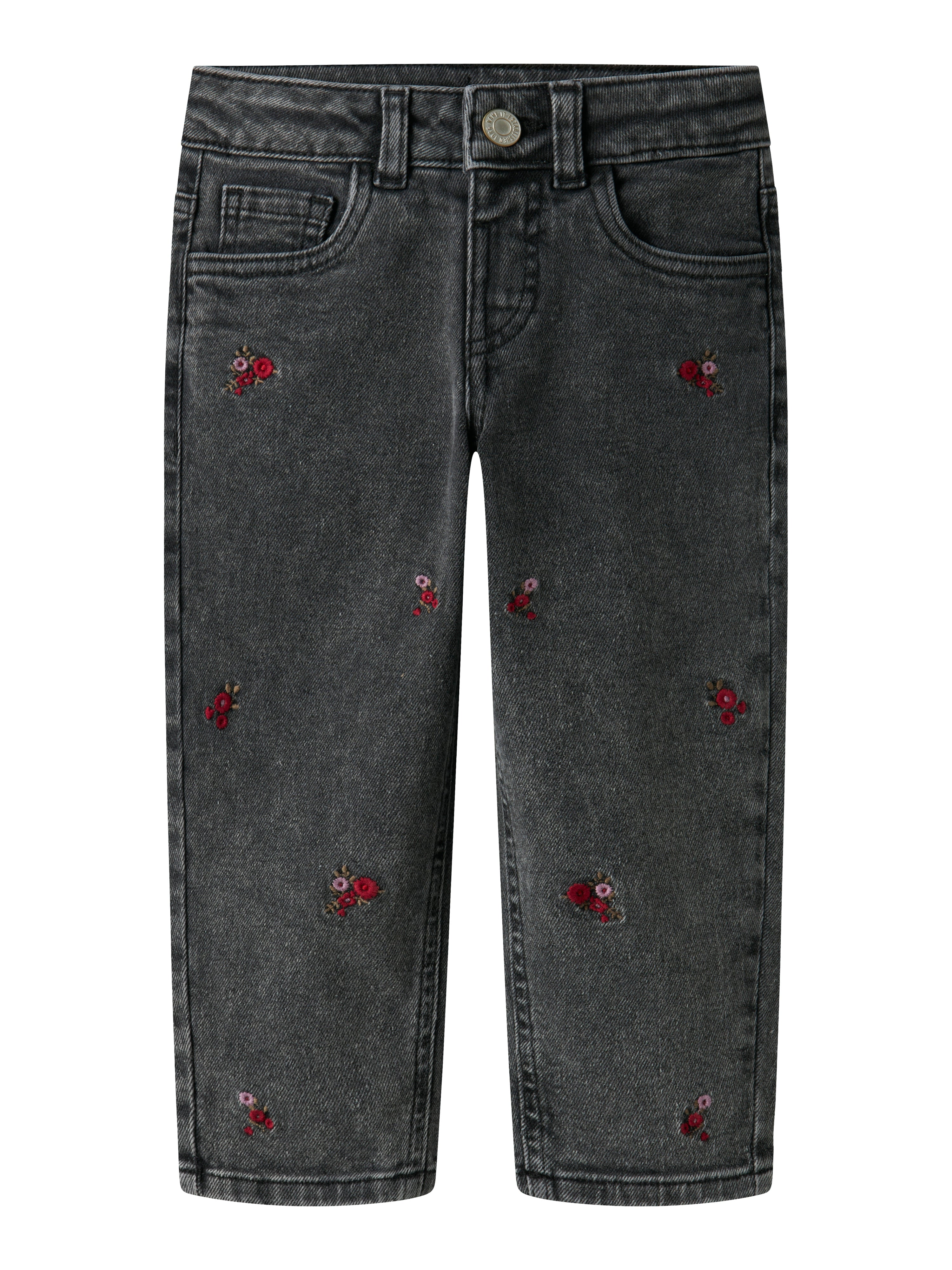 Name It Bella Mom Jeans - Medium Grey Denim/Flower