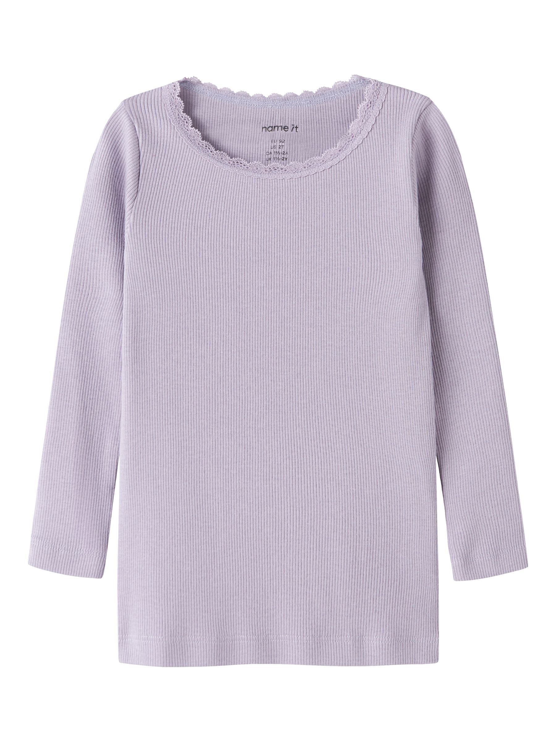 Name It Kab Ls Top Noos - Lavender Gray