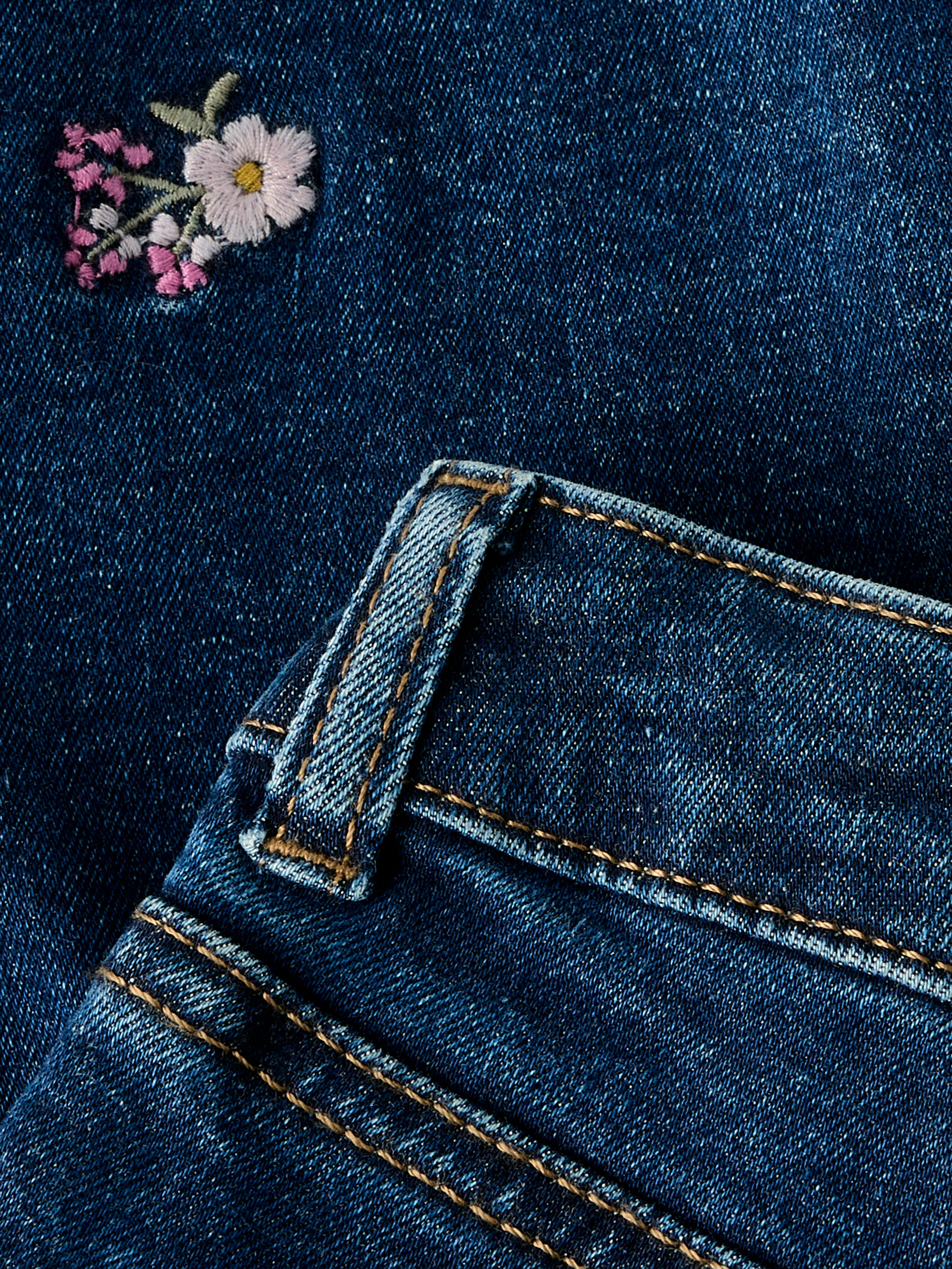 Name It Bella Mom Emb Jeans - Denim Blue