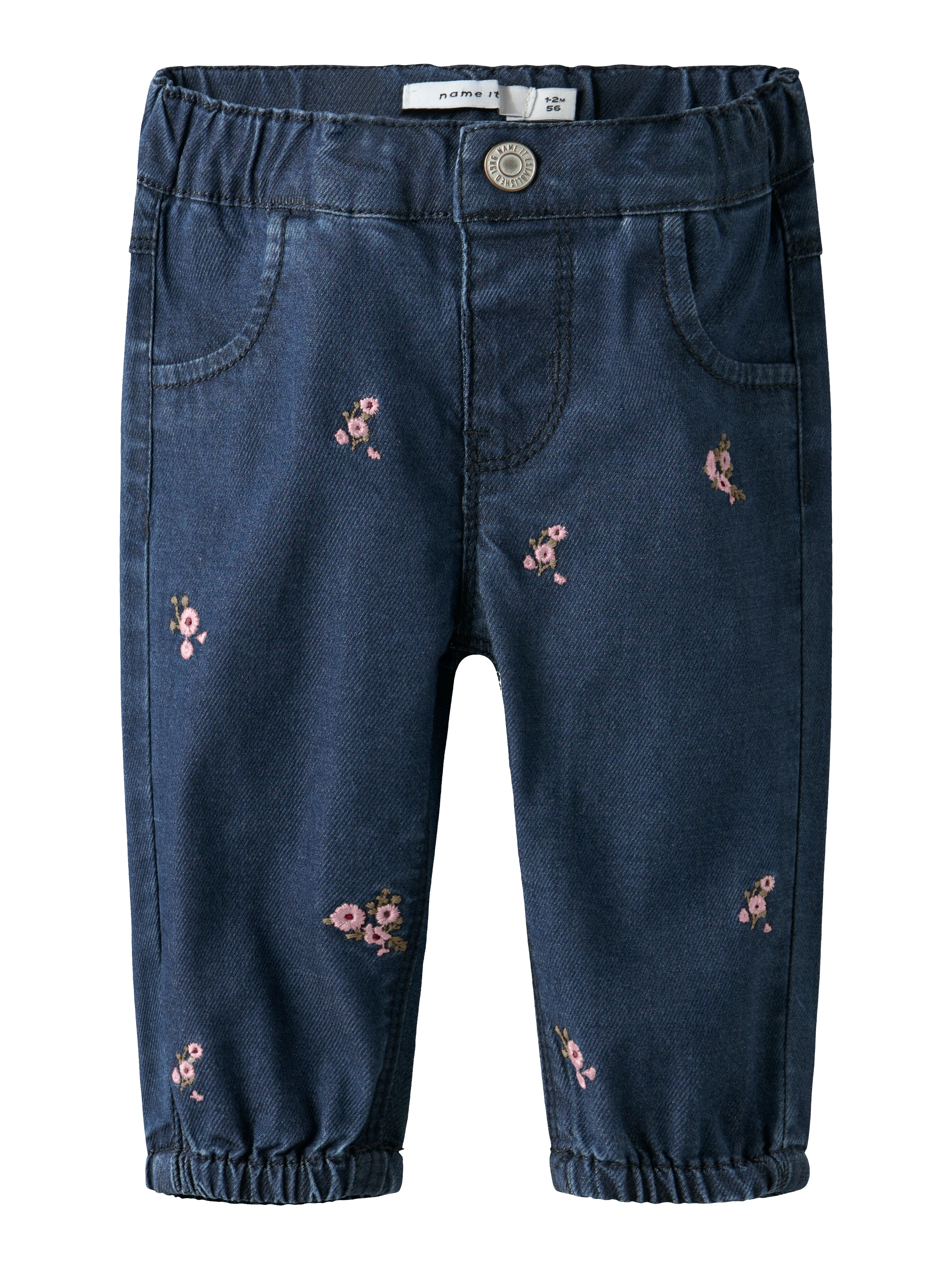 Name It Rose Shaped Emb Jeans - Dark Blue Denim