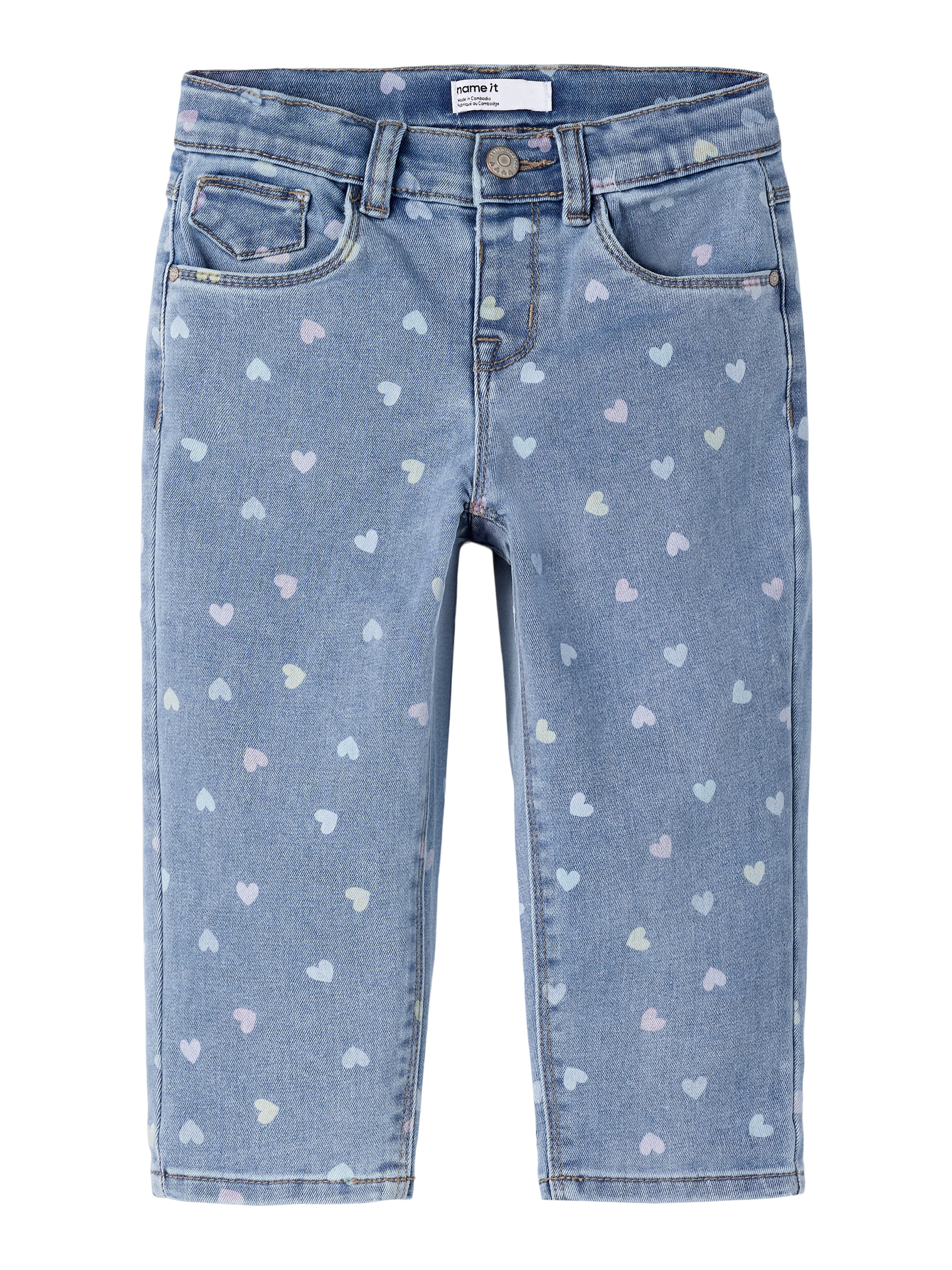 Name It Bella Mom Shaped Jeans NOOS - Medium Blue Denim/Hearts