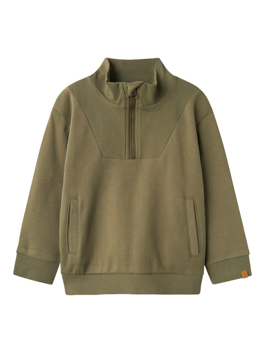 Lil Atelier London Rio Half Zip Sweat Shirt - Kalamata