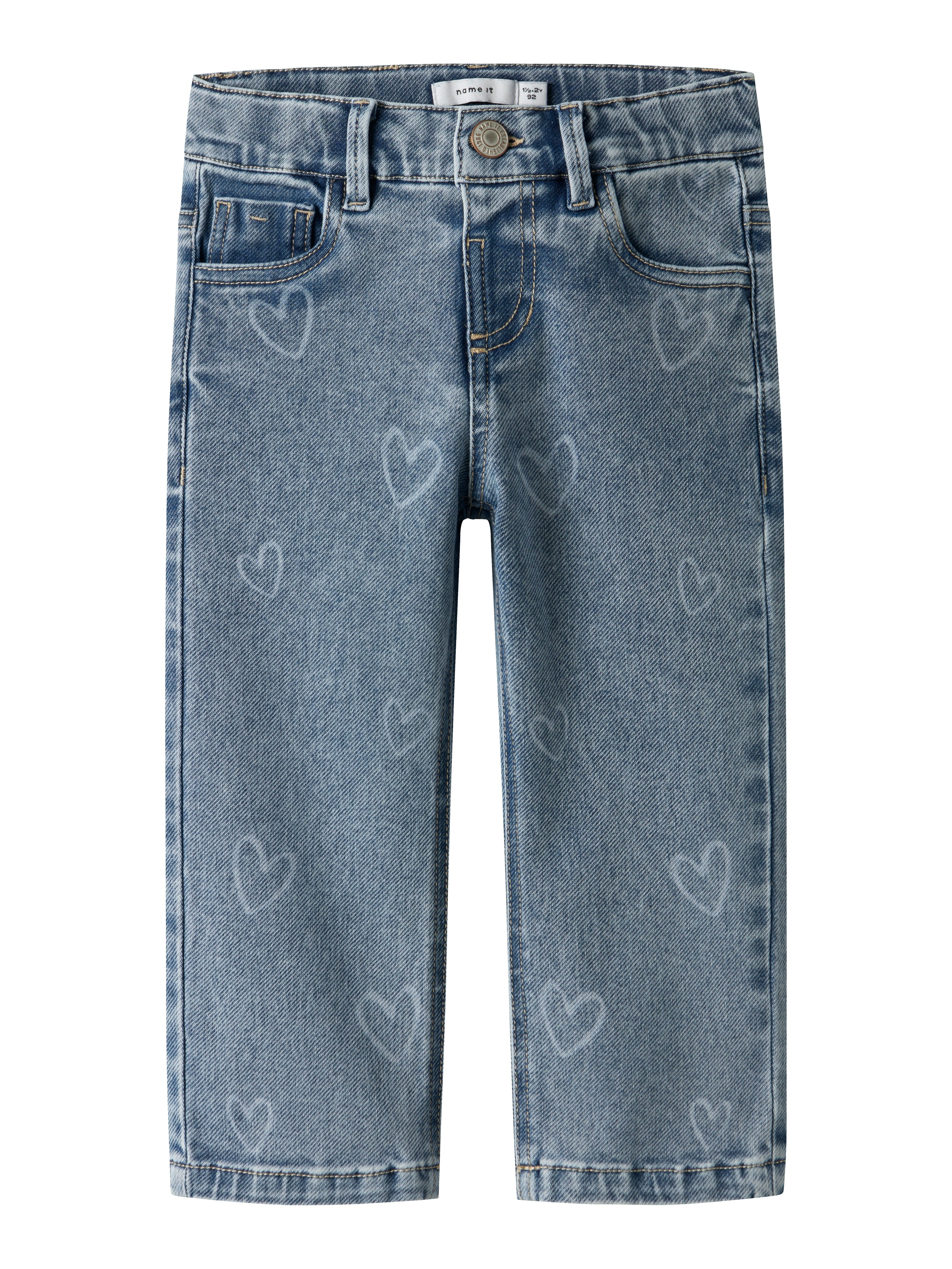 Name It Rose Straight Laser Jeans - Medium Blue Denim