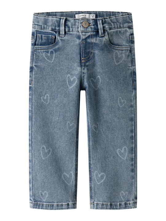 Name It Rose Straight Laser Jeans - Medium Blue Denim